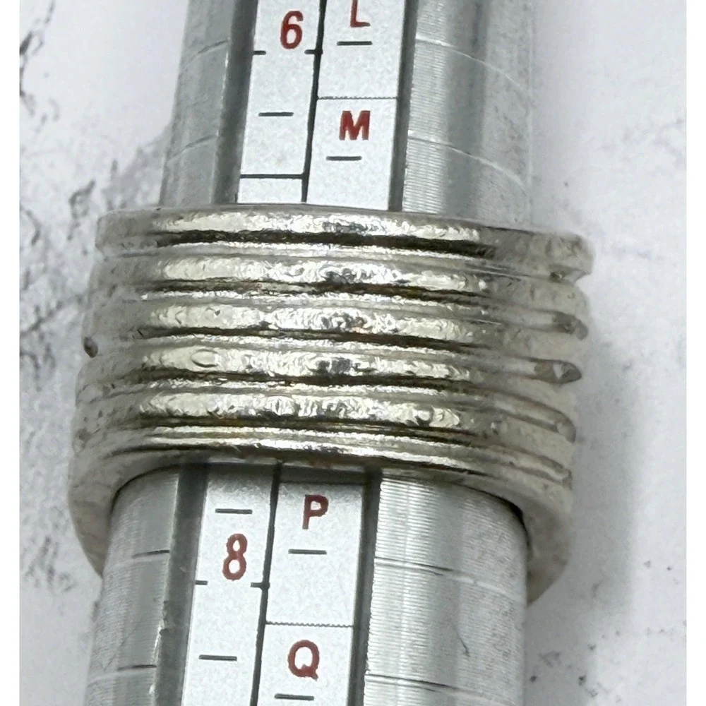 Silver Tone Loop Ring Size 8 Multi Band‎ Open Design Minimalist Ring